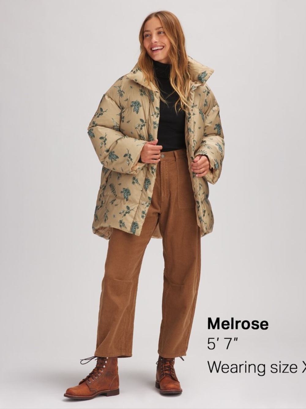 Basin + Range Tan Jacket with Green Botanical Print